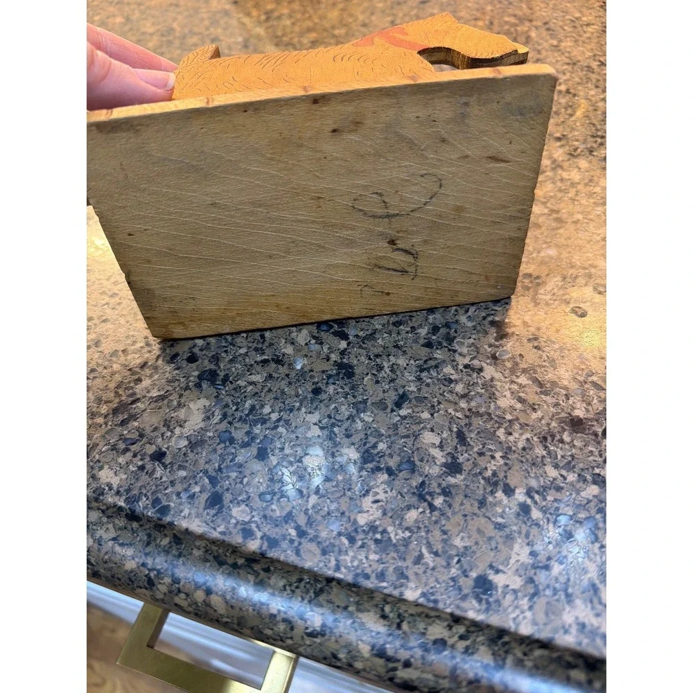 vtg wooden‎ scotty terrier dog napkin holder